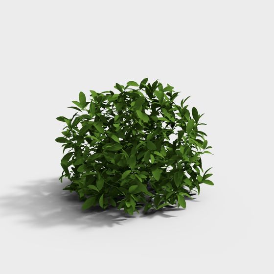Lush Bush Low-Poly 3D Model for Natural Spaces