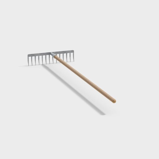 Rustic Garden Rake 3D Model