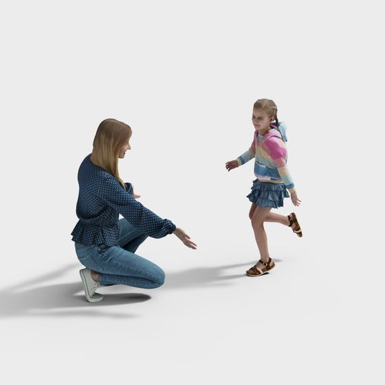 Mother-Daughter Interaction 3D Model