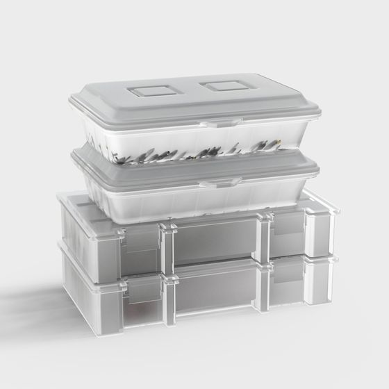 Transparent Storage Box Series Low Poly 3D model