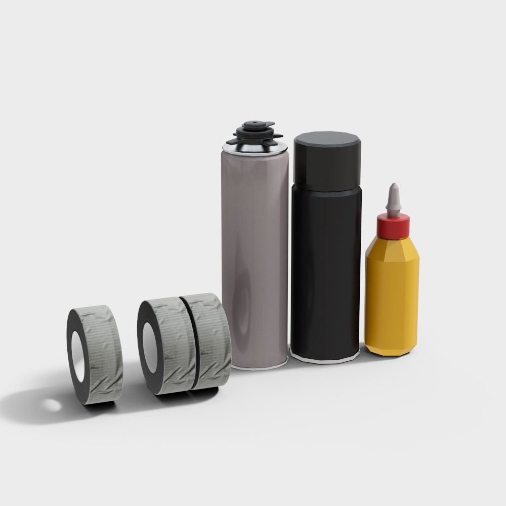 Creative Essential 3D Model with Paint Supplies