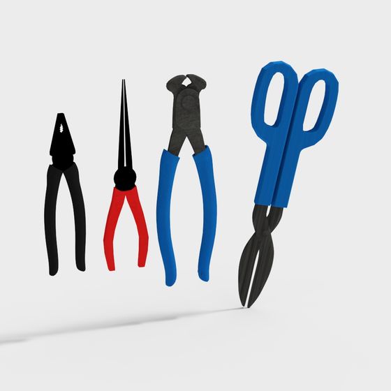 Low Poly 3D Tool Set Model with High Detail