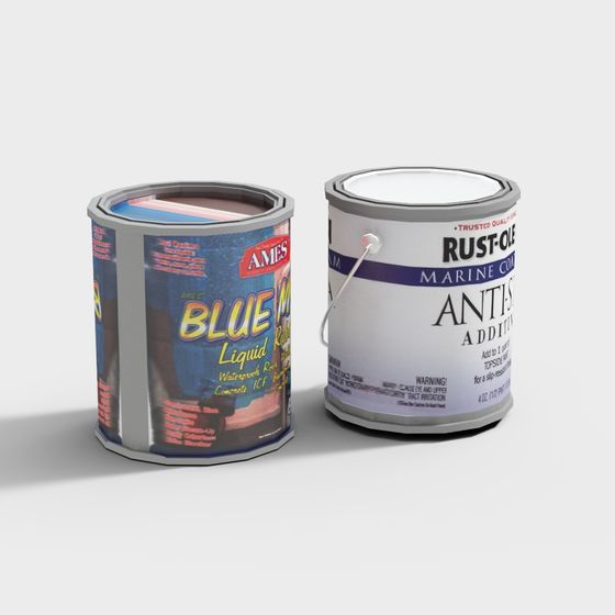 Vibrant Paint Bucket 3D Model for Design and Gaming