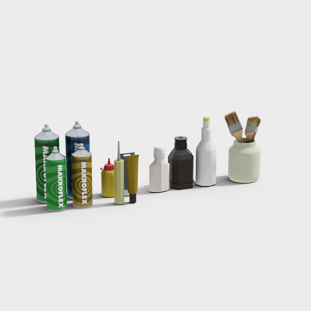Colorful 3D Bottle and Jar Model Collection