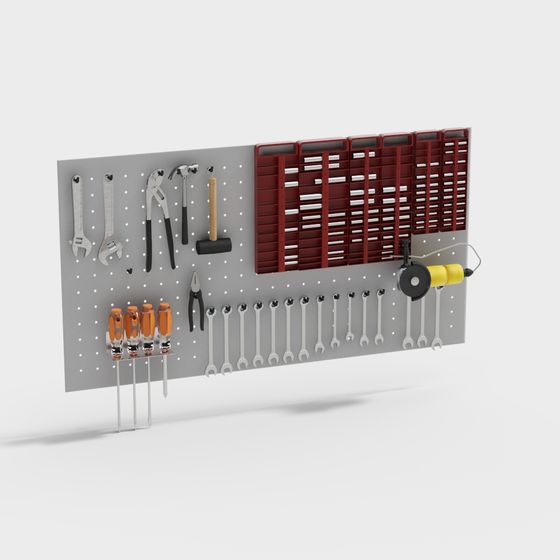 Realistic Tool Wall 3D model for Creative Projects