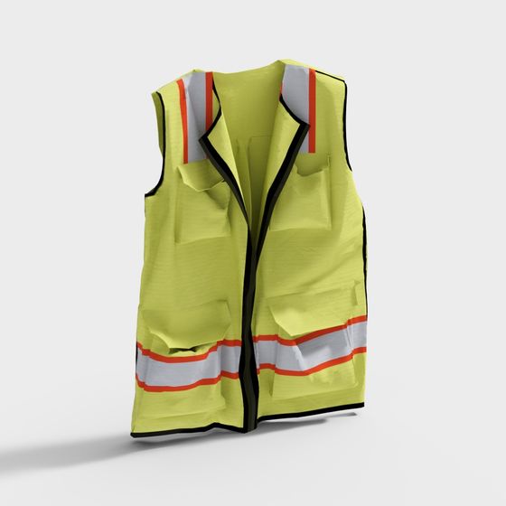 Vibrant Safety Vest 3D model for Urban Environments