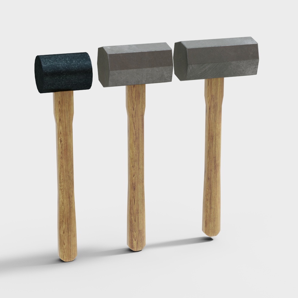 Unique Low-Polygon Hammer 3D Model Set