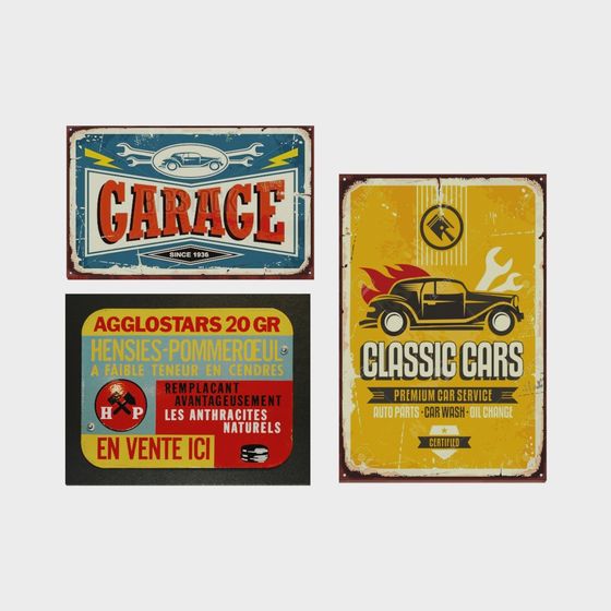 Nostalgic Metal Billboard 3D Model Collection