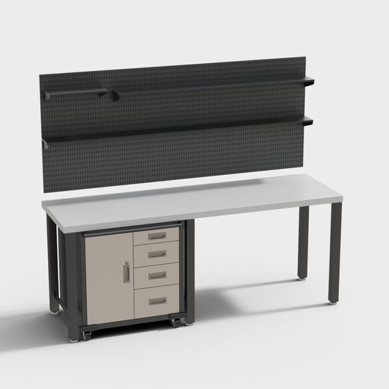 Industrial Workbench 3D model for Modern Design