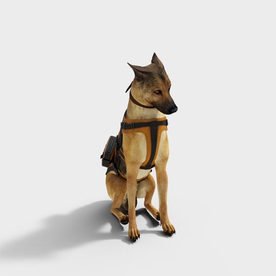 Adventurous Dog 3D Model for Creative Projects