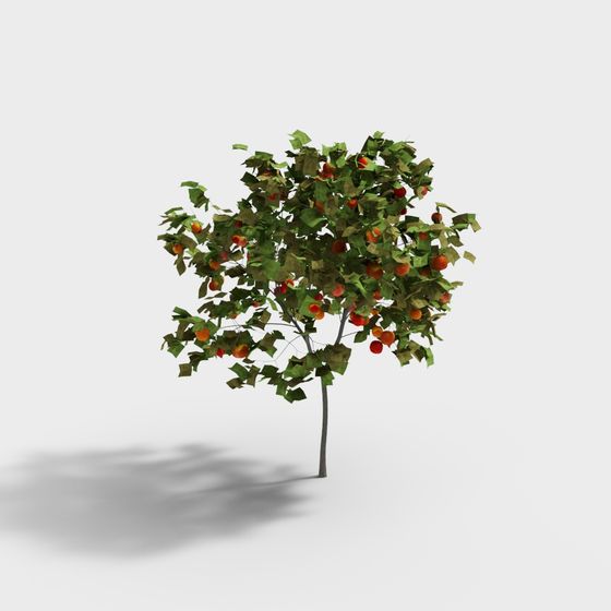 Vibrant Orange Tree 3D model