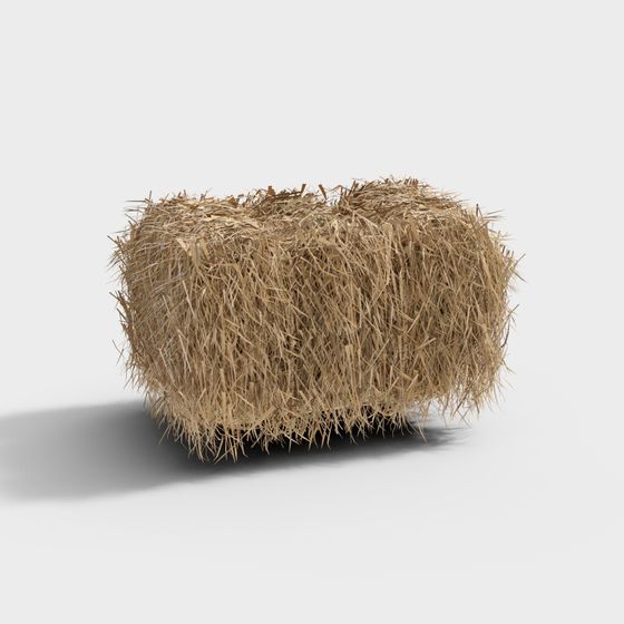 Realistic Low-Poly Hay Bale 3D model