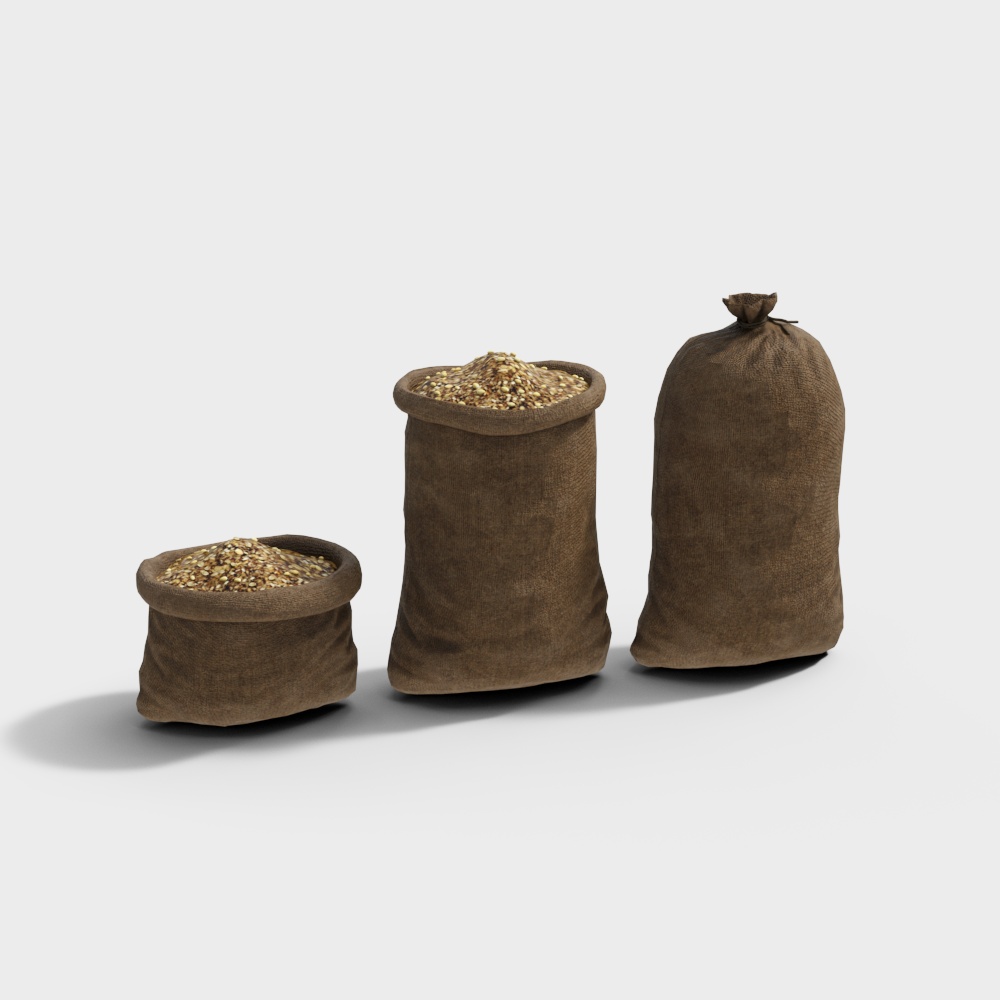 Rustic Burlap Sacks 3D model