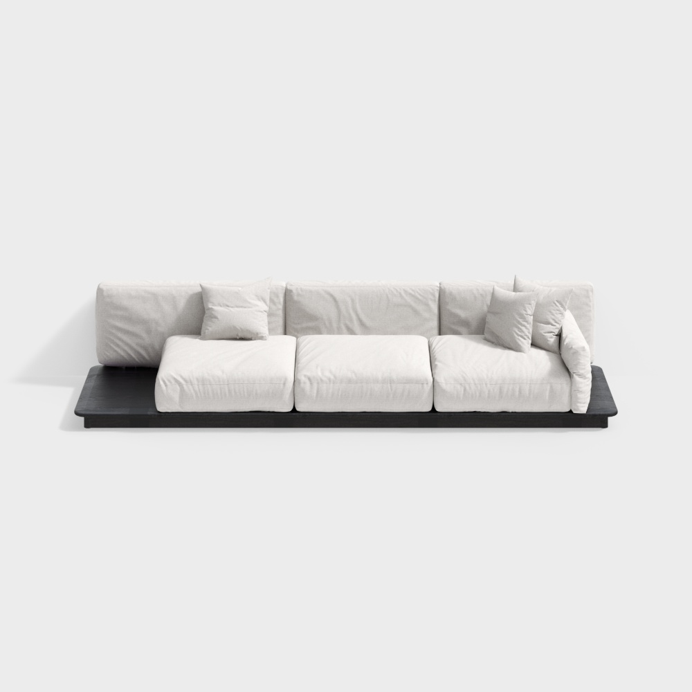 Elegant Low-Poly Sofa 3D model