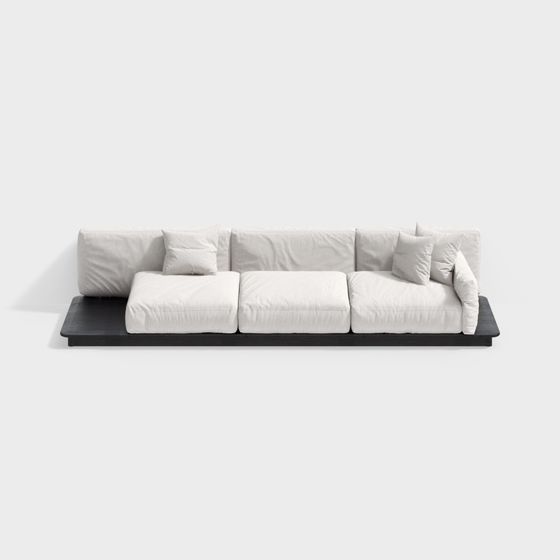 Elegant Low-Poly Sofa 3D model