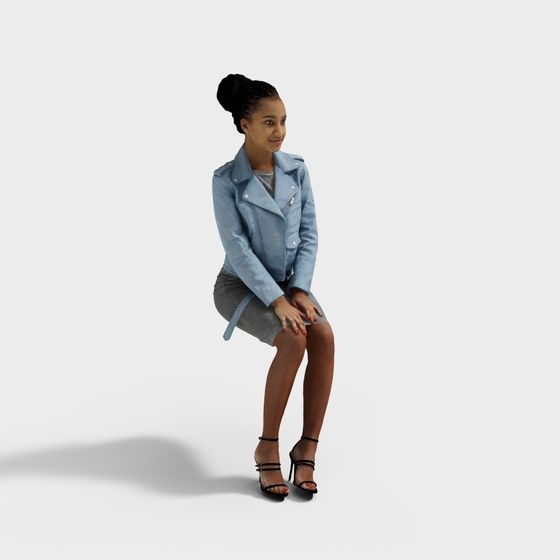 Stylish Low-Polygon Female Model 3D model