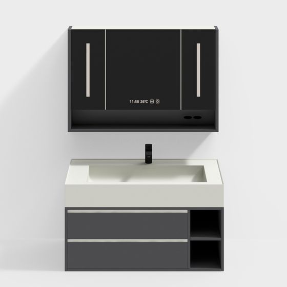 Smart Bathroom Cabinet 3D model for Contemporary Spaces