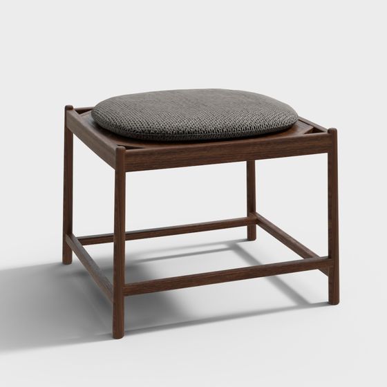 Cozy Ottoman 3D model for Modern Interiors