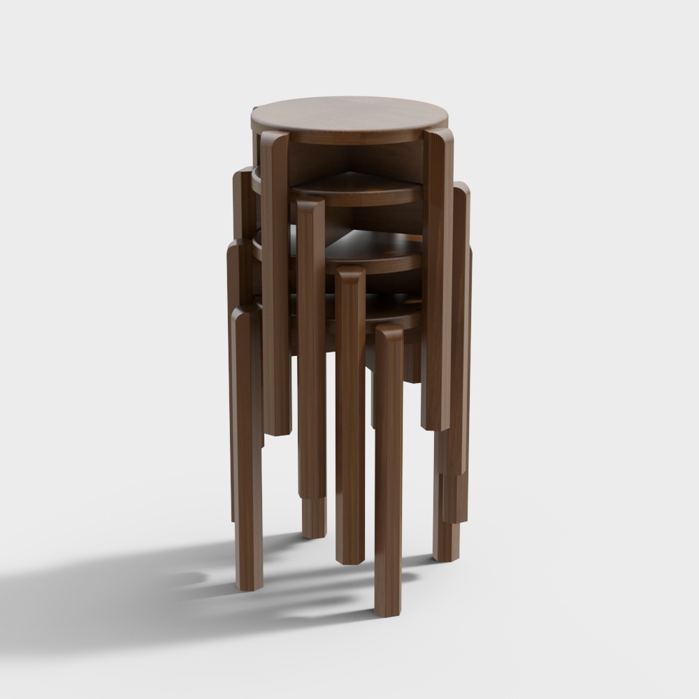 Dudu Small Round Stool Stacked 4 Pieces