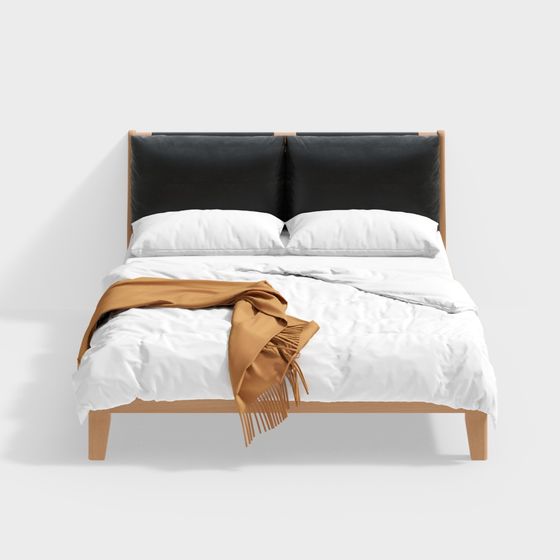 Stylish Low-Poly Bed Frame 3D model