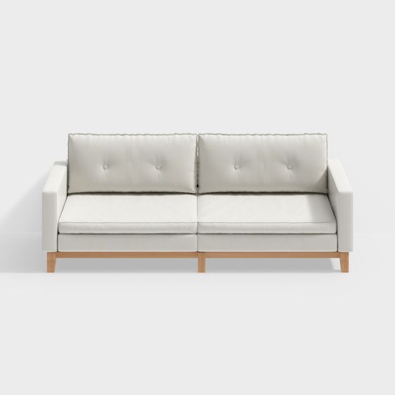 Minimalist Beige Sofa 3D model for Modern Interiors