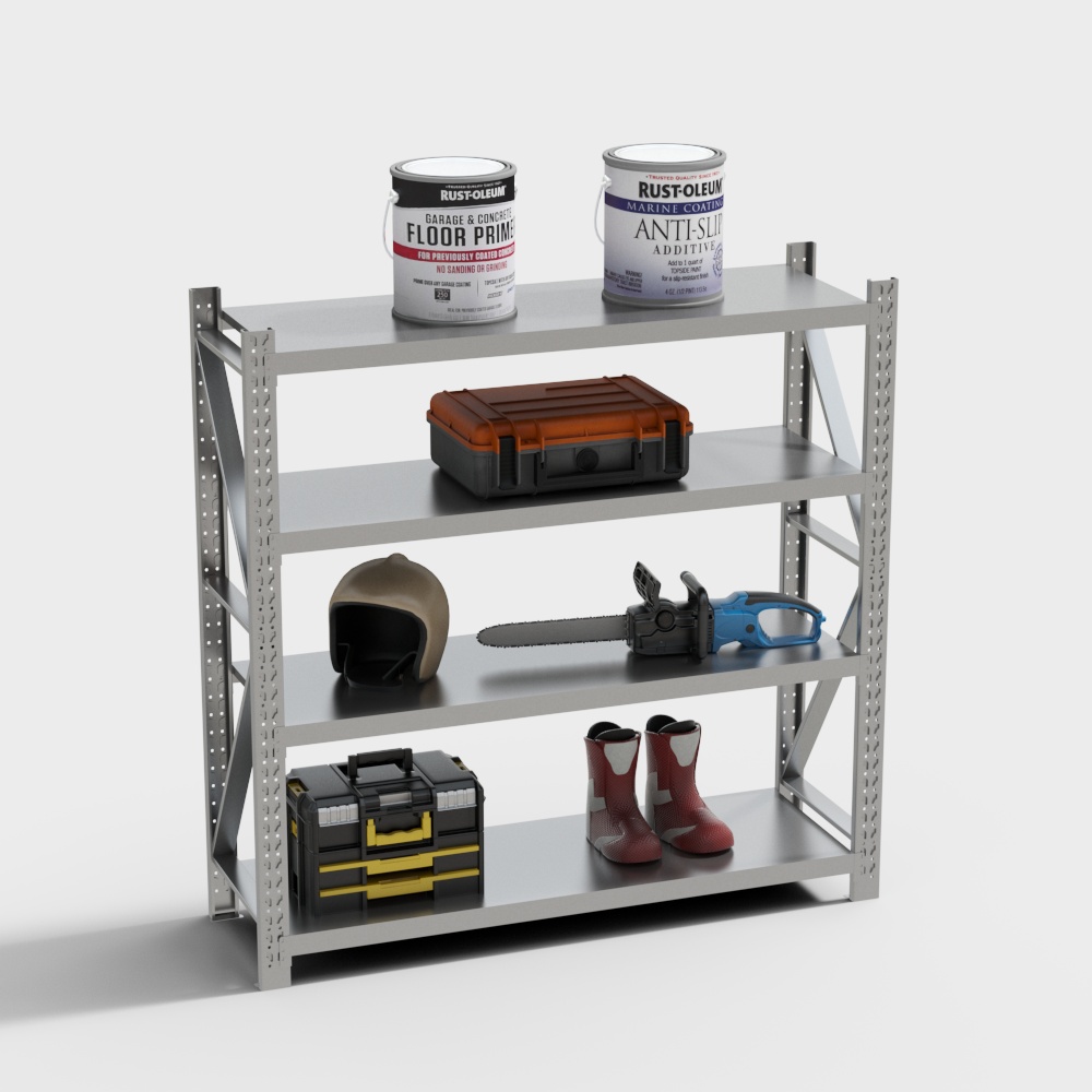 Industrial Style Metal Shelf 3D model