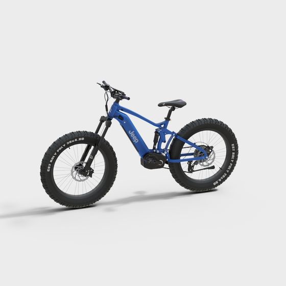 Futuristic Blue Jeep Electric Bicycle 3D model
