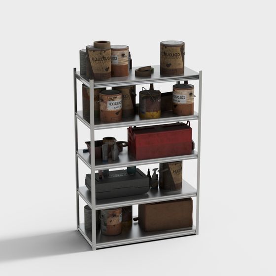 Industrial Style Metal Shelf 3D model
