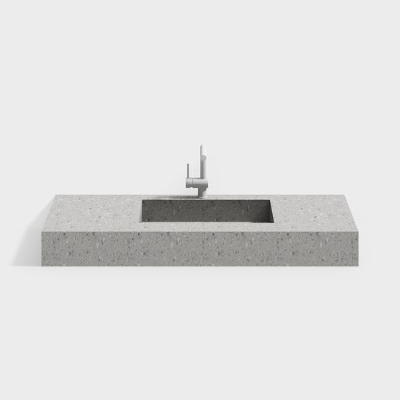 Stylish Low-Poly Concrete Sink 3D Model