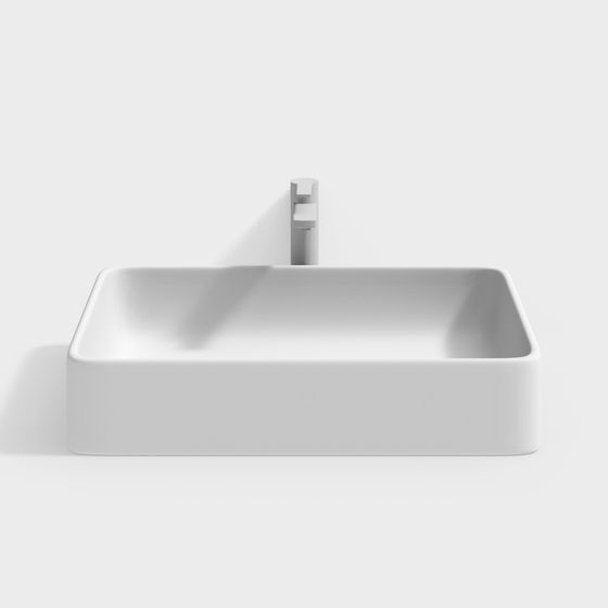 Modern Minimalist Square Sink 3D Model