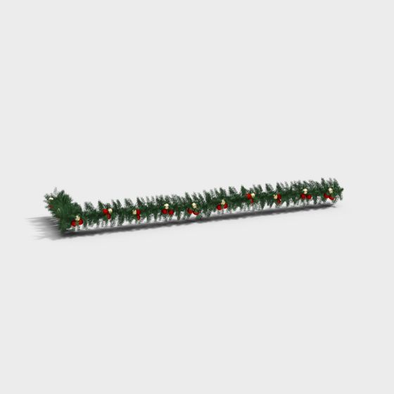 Low-Poly Christmas Garland 3D model