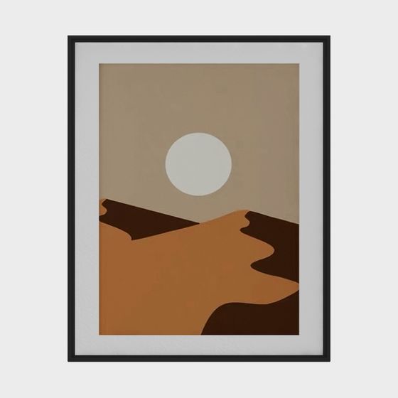 Sunset Dunes Low-Poly 3D Model