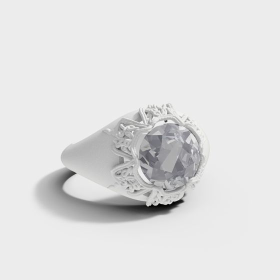 Elegant Low-Poly Gem Ring 3D model