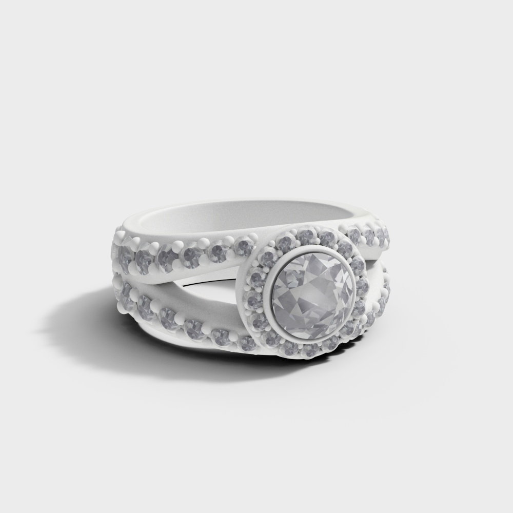 Anillo de diamante moderno