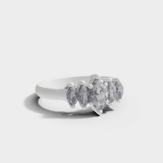 Stylish Low-Poly 3D Ring Model for Designers