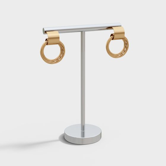 Elegant Low-Poly Earring Display Stand 3D model