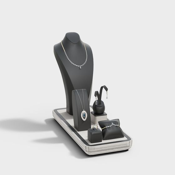 Chic Low-Poly Jewelry Display 3D Model