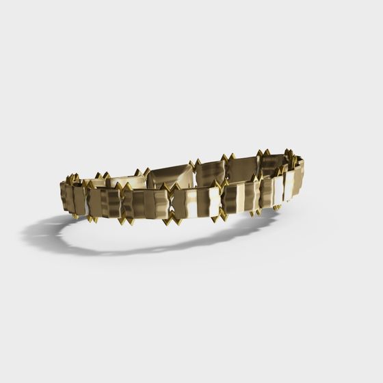 Stylish Sharp Gold Bracelet 3D model