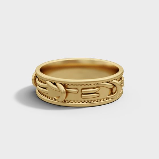 Golden Woven Ring 3D model for Creative Designs