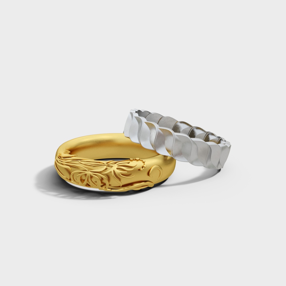 モダンライトラグジュアリーカップルリング