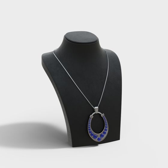 Horseshoe Sparkle Necklace 3D model