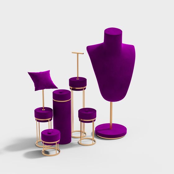 Exquisite Low-Poly Velvet Display 3D model