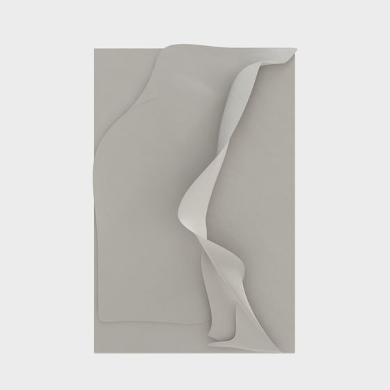Textured Decorative Painting 3D Model in White