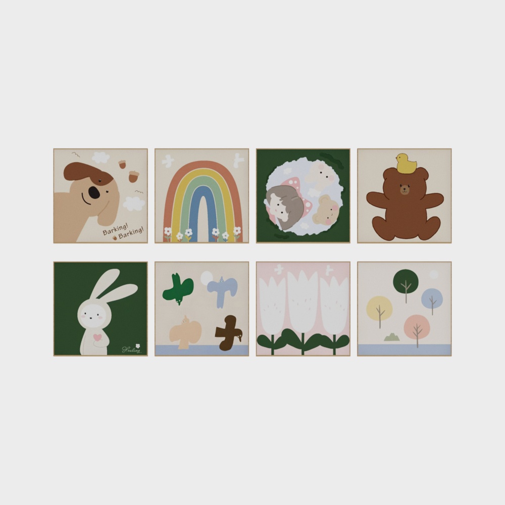 Cream-Style Children's Decorative Photo Wall