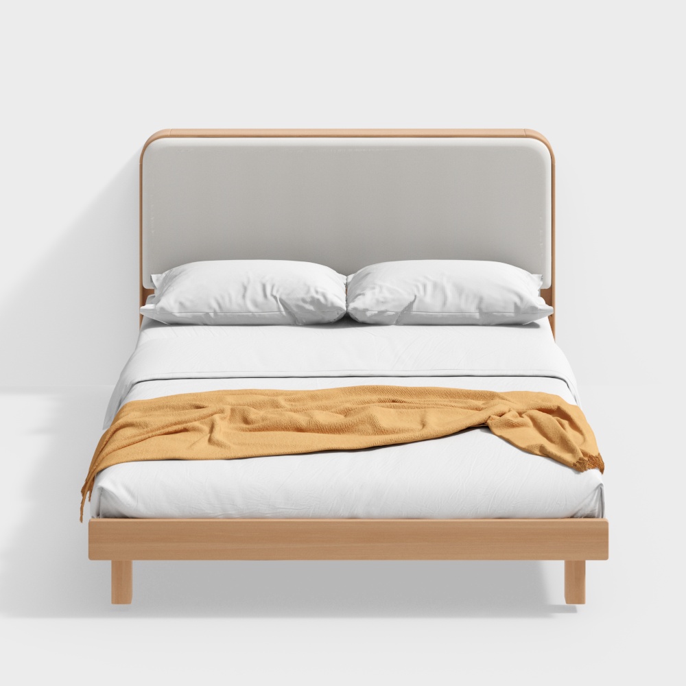 Stylish Low-Poly Bed Frame 3D Model