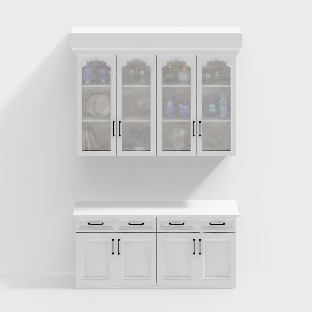 Rustic Elegance Display Cabinet 3D model