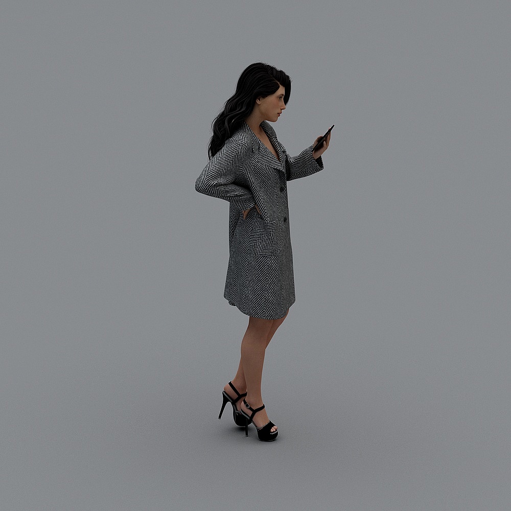 Stylish Low-Poly Female Character 3D model