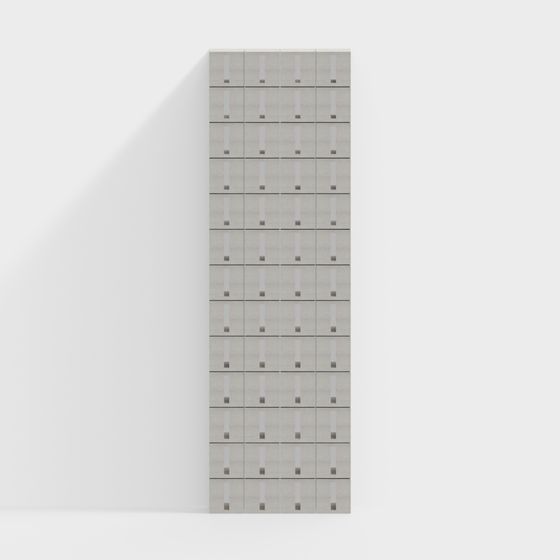 Low Poly Concrete Storage Cabinet 3D model