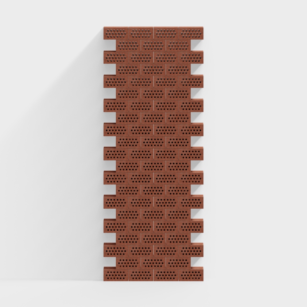Low-Polygon Brick Wall 3D Model