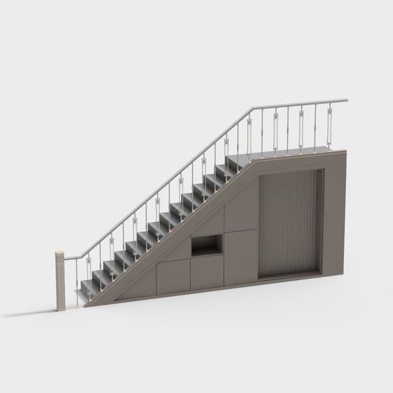 Sophisticated Gray Staircase 3D model for Creative Projects